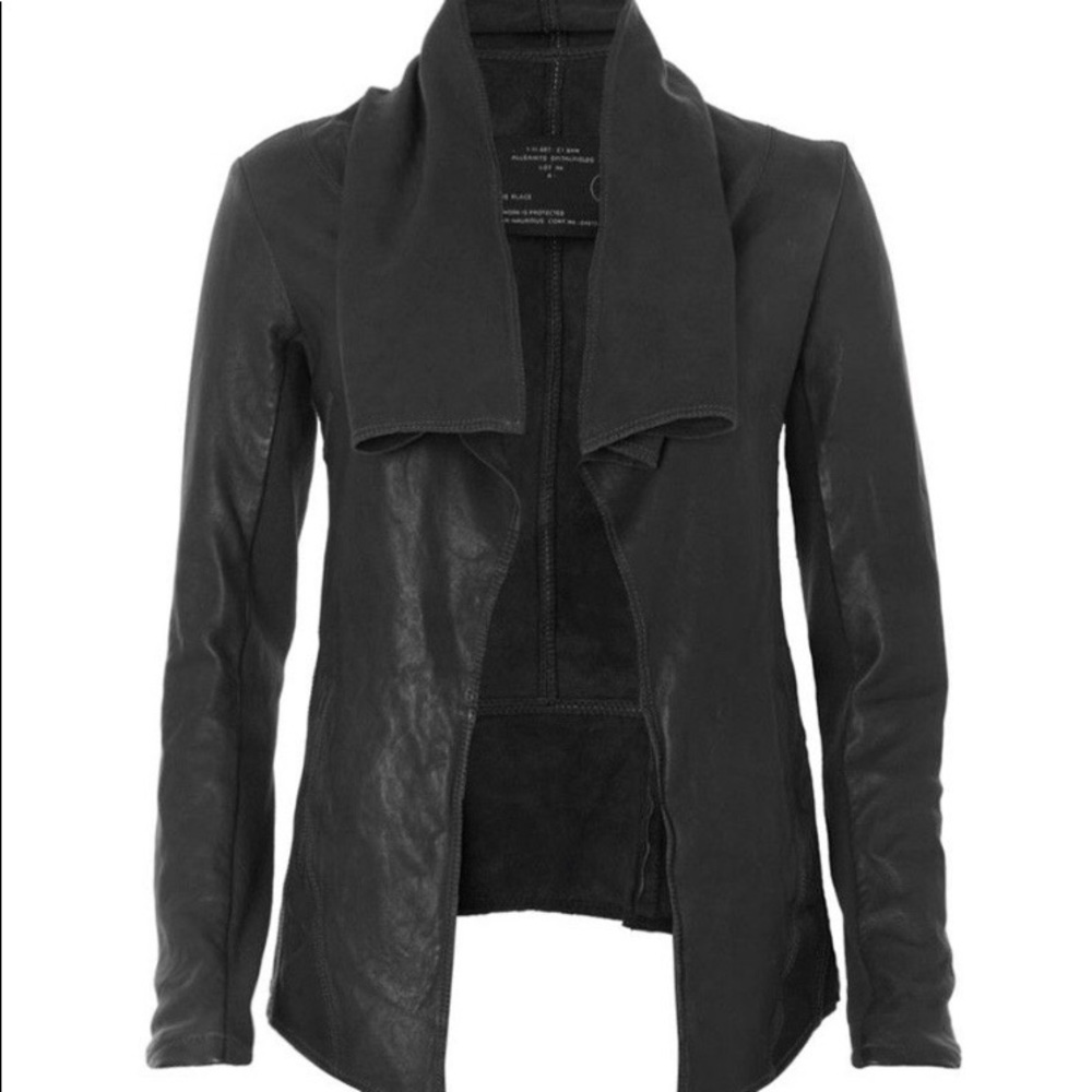 Allsaints leather drape jacket